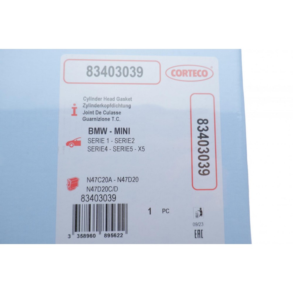 Прокладка ГБЦ BMW 5 (F10)/X3 (F25)/X5 (F15/F85) 2.0d (N47) 10-18 (1.45mm)
