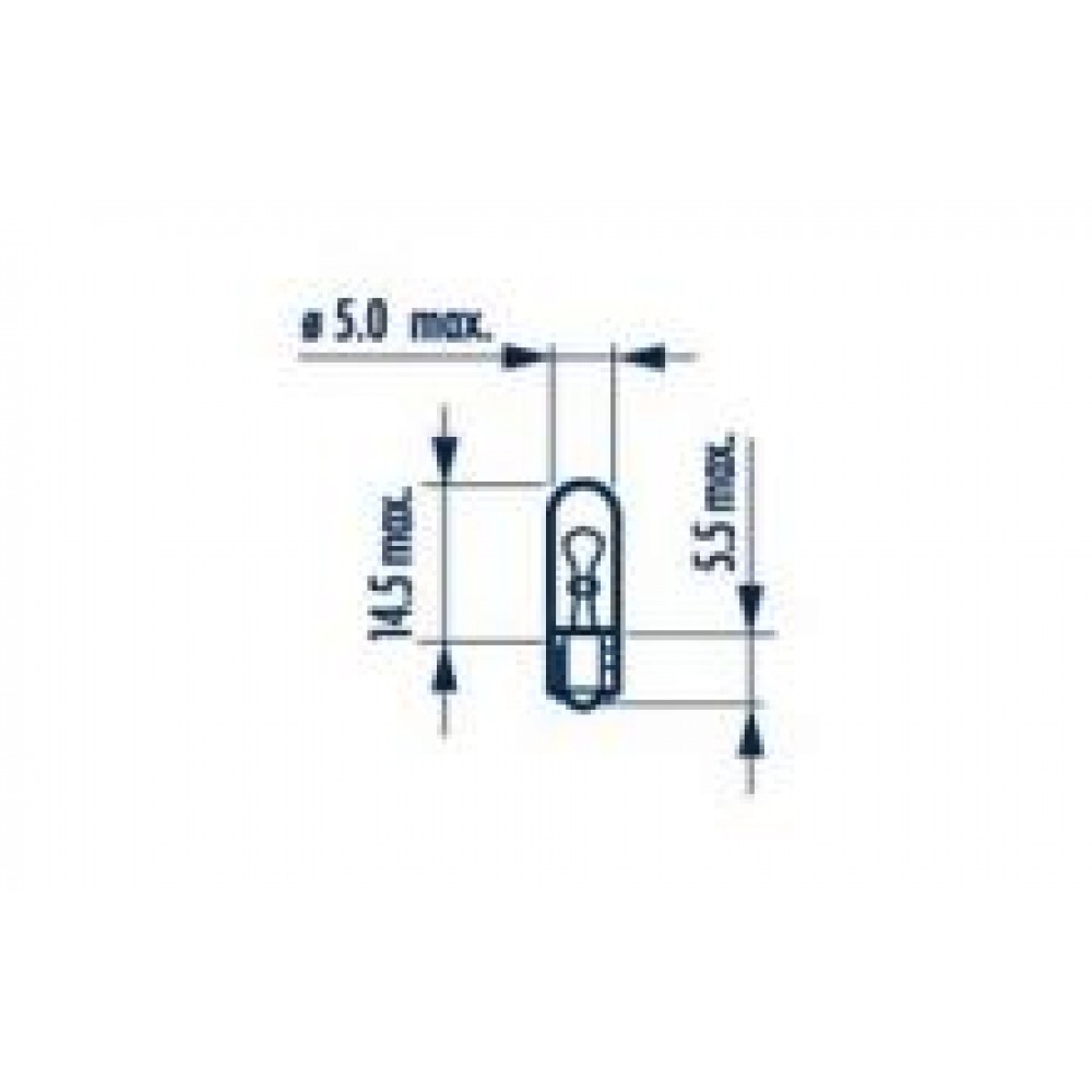 Автолампа W1.2W 12V 1.2W W2x4.6d (матова)