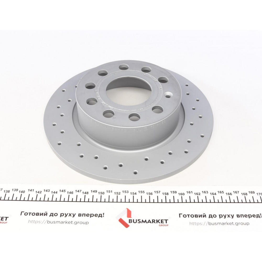 Диск гальмівний (задній) Audi A3//VW Caddy III 04-15/Skoda Octavia III/IV 03- (253x10)(з отворами)