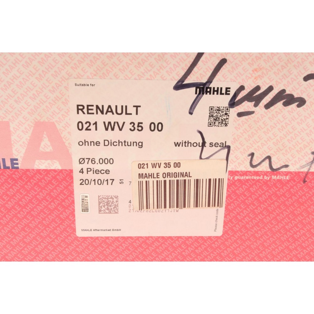 Гільза поршнева Renault Duster/Dokker 1.5dCi 12- (d=76mm)