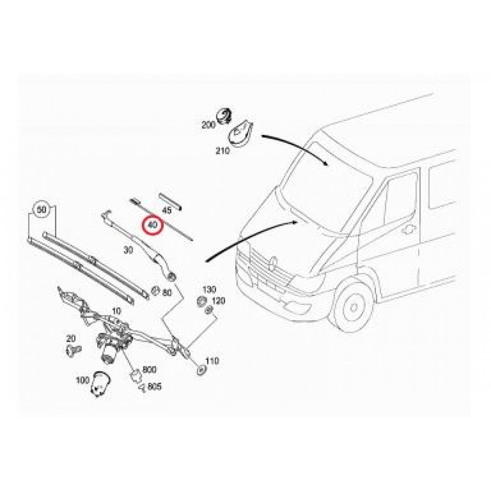 Форсунка омивача скла MB Sprinter/VW Crafter 06- (R)