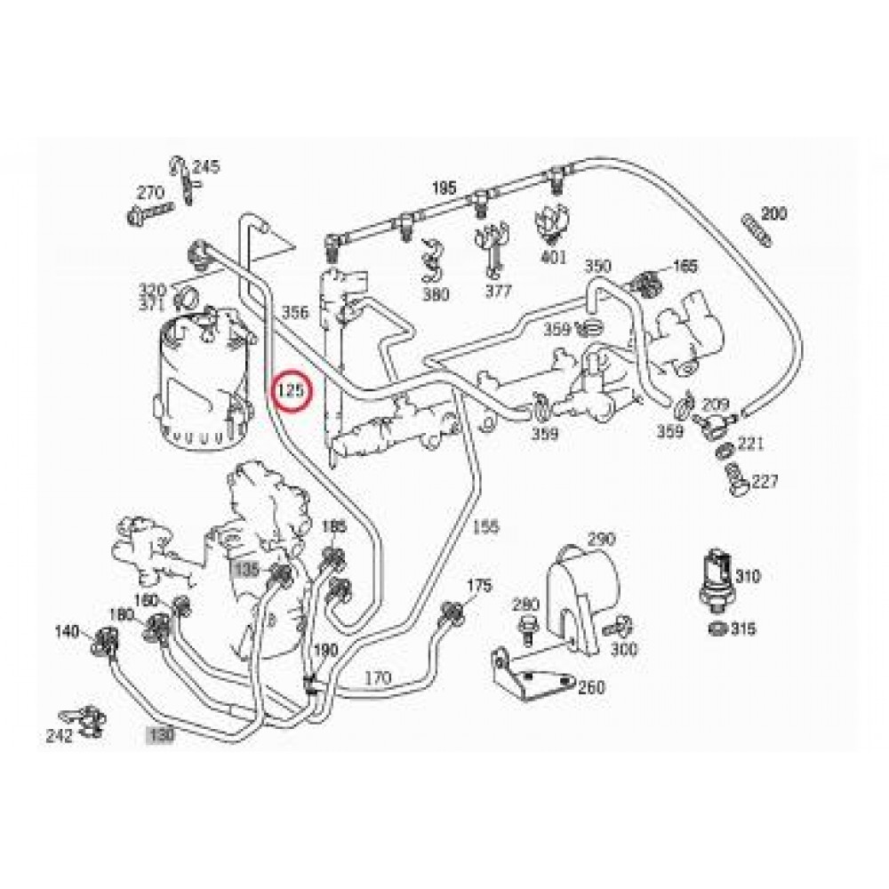 Трубка паливна MB OM611 2.2CDI (фільтр. - ПНВТ)