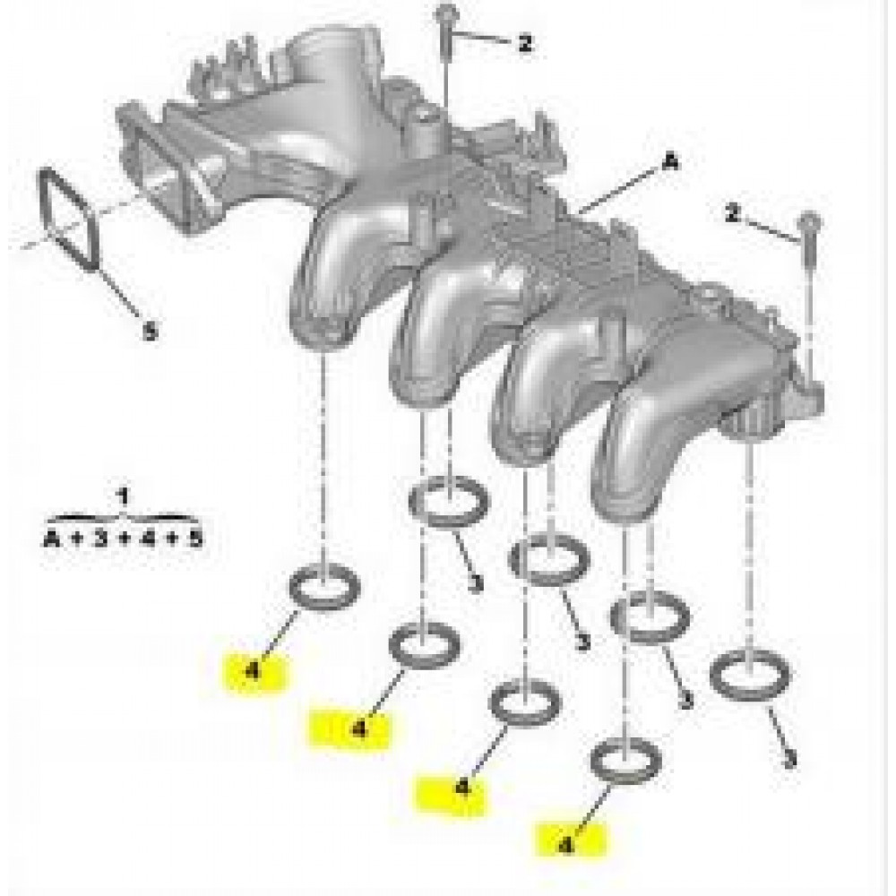 Прокладка колектора впускного Citroen Berlingo/Peugeot Expert 1.6 HDI 05- (d=30.5mm)