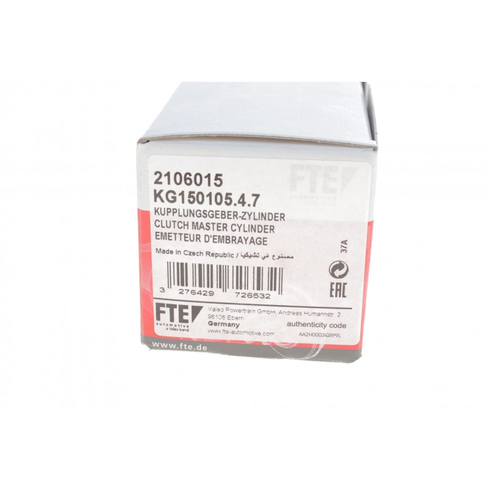 Циліндр зчеплення (головний) VW Golf/Passat/Audi A3 12- (d=15.87mm) = KG150105.4.7