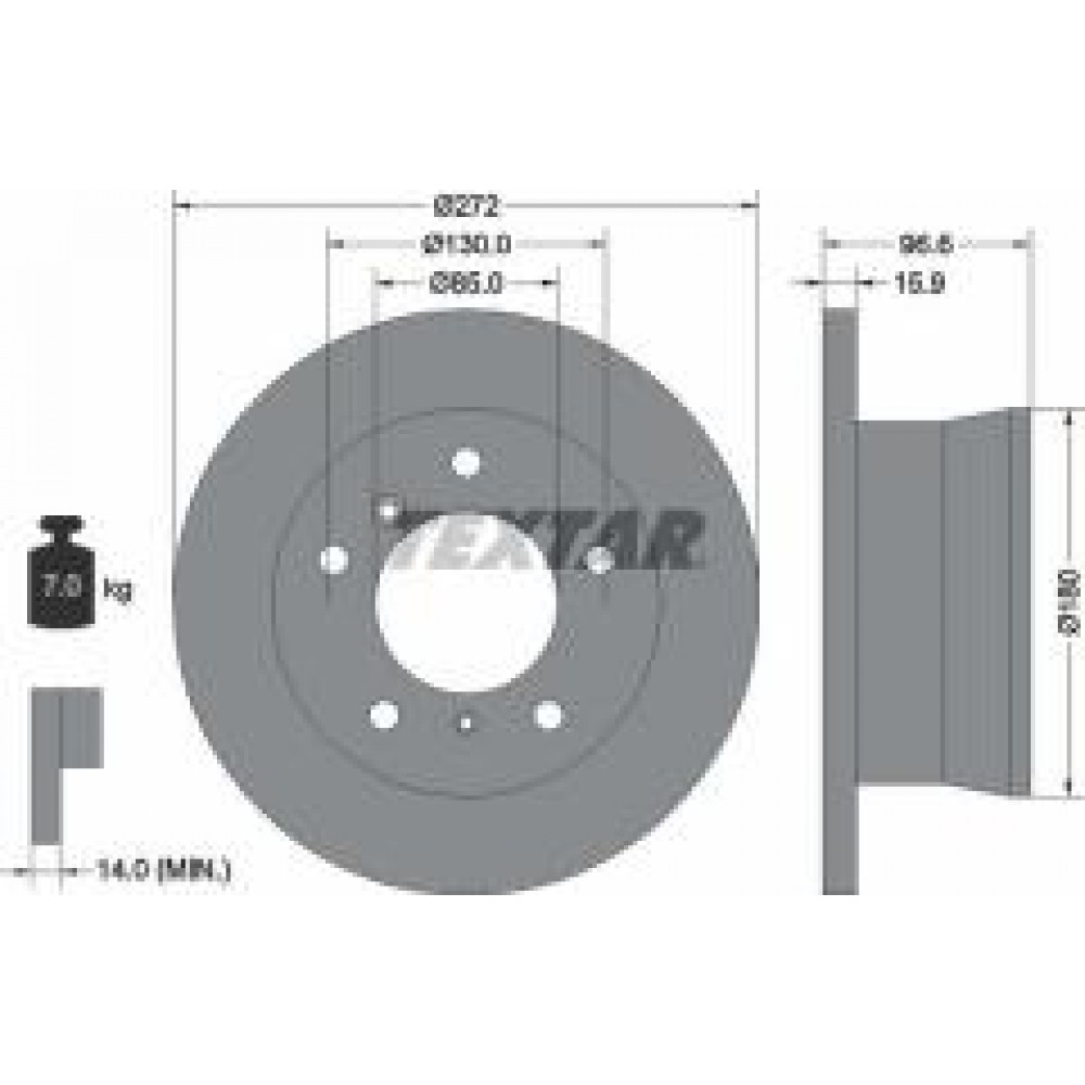 Диск гальмівний (задній) MB Sprinter 308-316CDI 96- (272x15.9) PRO