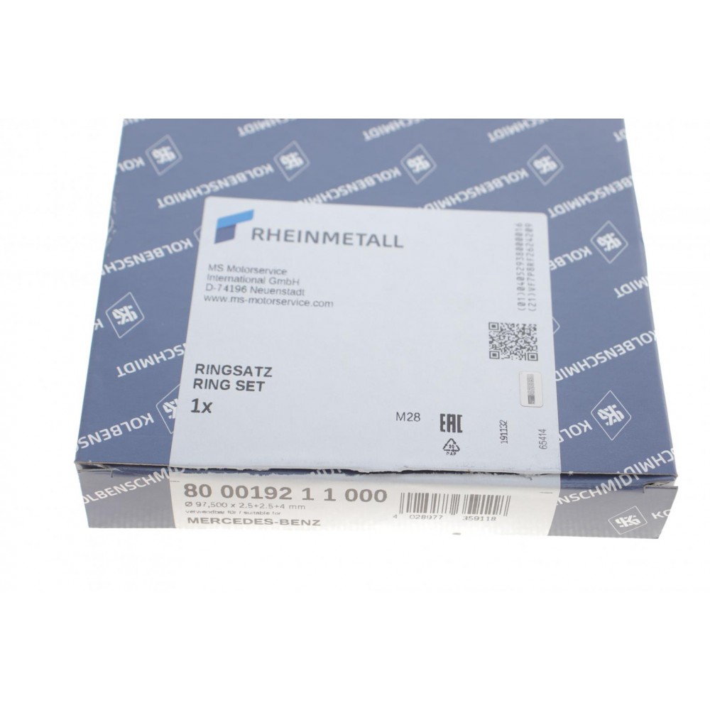 Кільця поршневі MB OM364-366 (97.50mm/STD) (2.5-2.5-4)