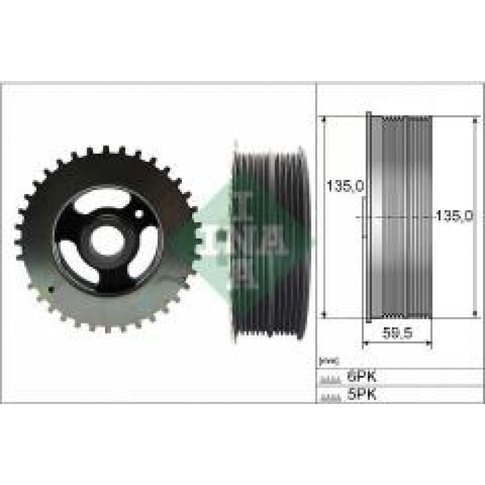 Шків колінвалу Ford Focus 1.8/2.0 04-12