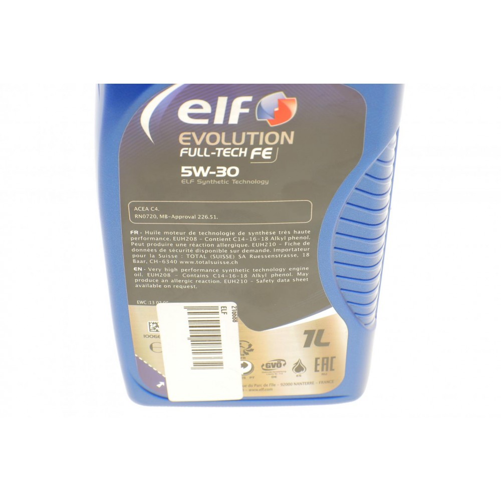 Олива 5W30 Evolution Full-Tech FE (1L) (C4/RN 0720/MB226.51) замінено на 213933