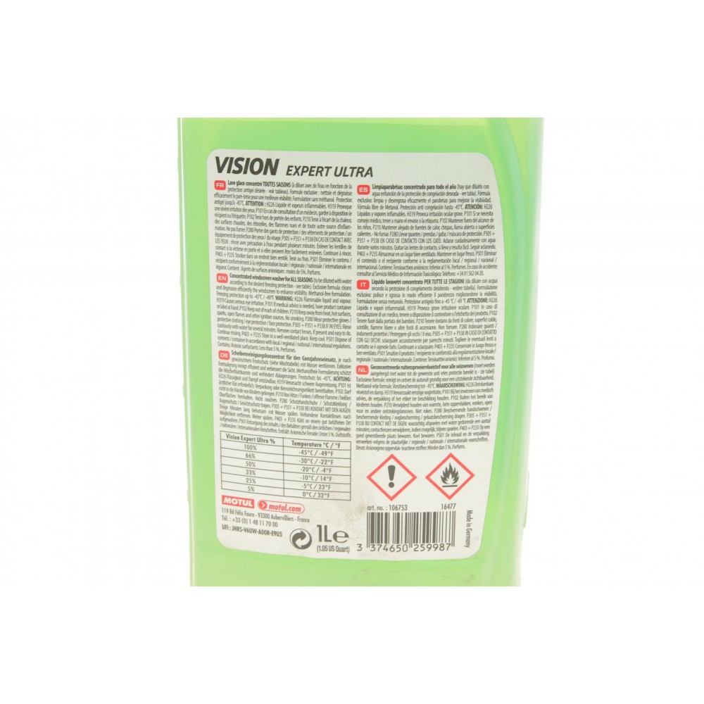 Омивач скла зима (1L) (-45°C) (Яблоко) Vision Expert Ultra (103840/106753)