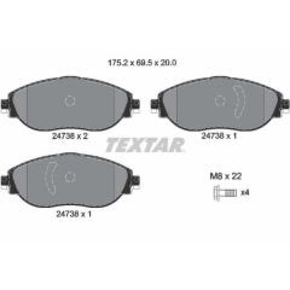 Колодки гальмівні (передні) Audi Q3/VW Golf VIII/ Passat B8/Tiguan 17- (TRW) Q+