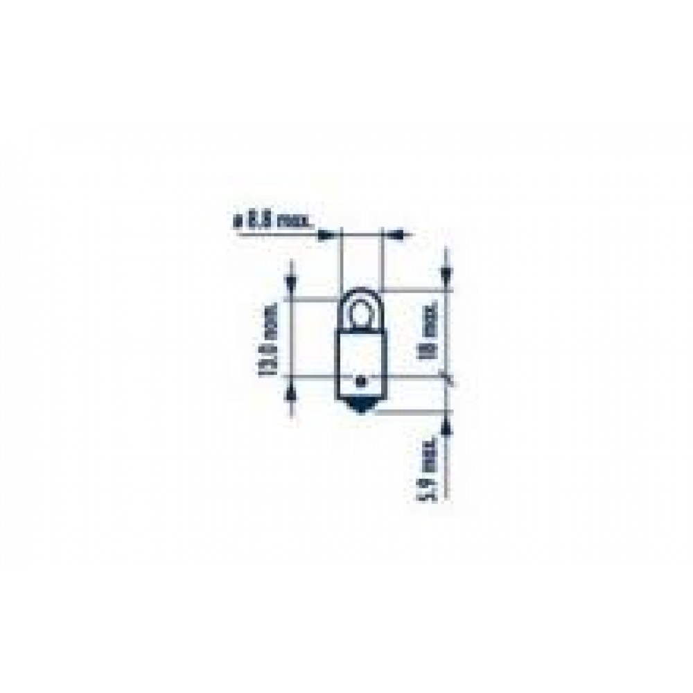 Автолампа T2W 12V 2W BA9s Standard