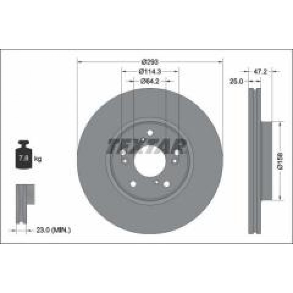 Диск гальмівний (передній) Honda HR-V 1.5 16V/1.6D 15- (293x25) PRO