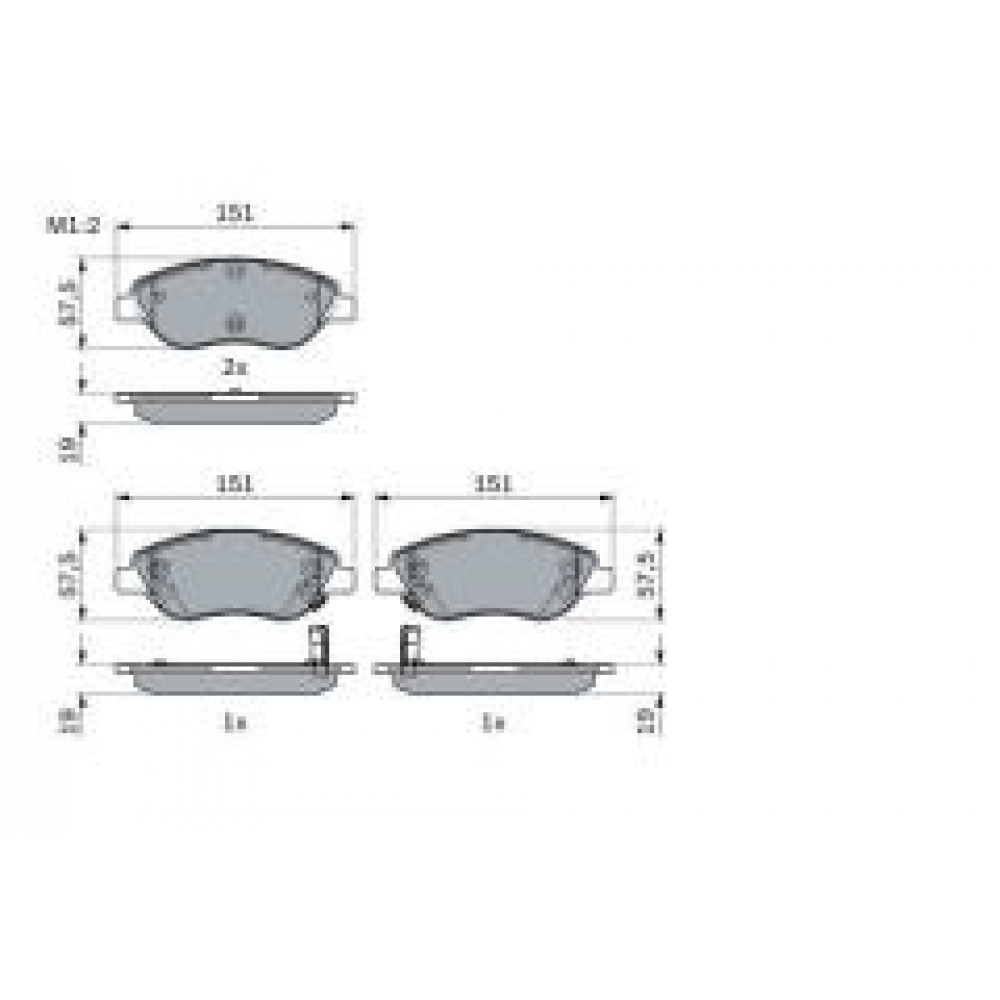 Колодки гальмівні (передні) Fiat Tipo 15-