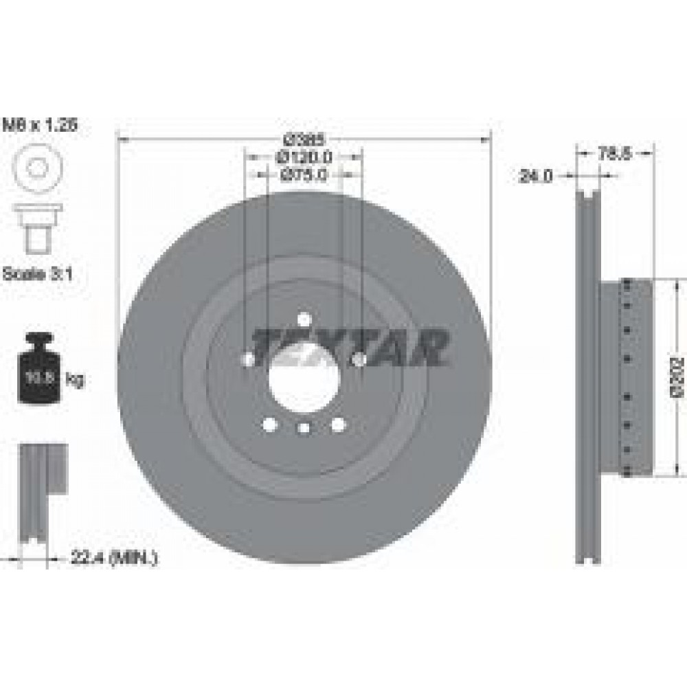 Диск гальмівний (задній) BMW X5 (E70)/ X6 (E71) 06-14 (385x24) PRO+