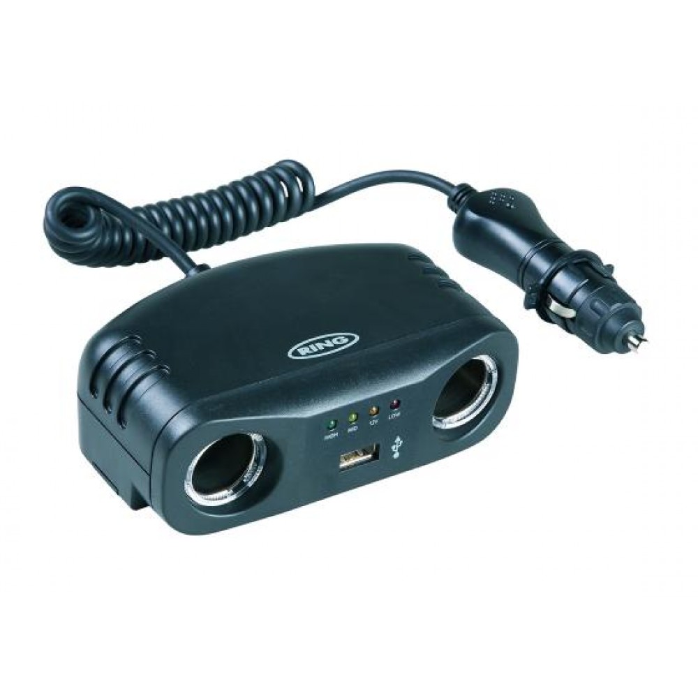 Розгалужувач прикурювача (індикатор батареї) (2x12/1xUSB)