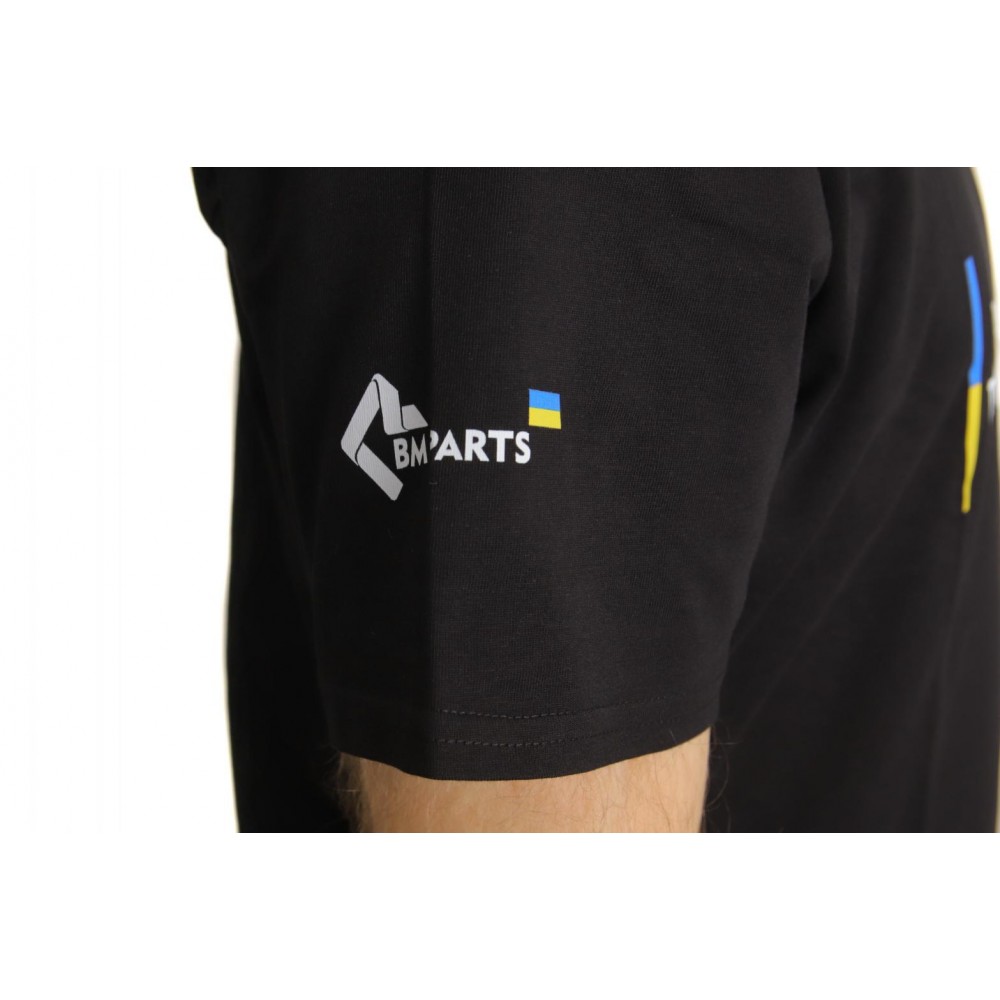 Футболка патріотична BM Parts, чорна, XXL (100% бавовна)