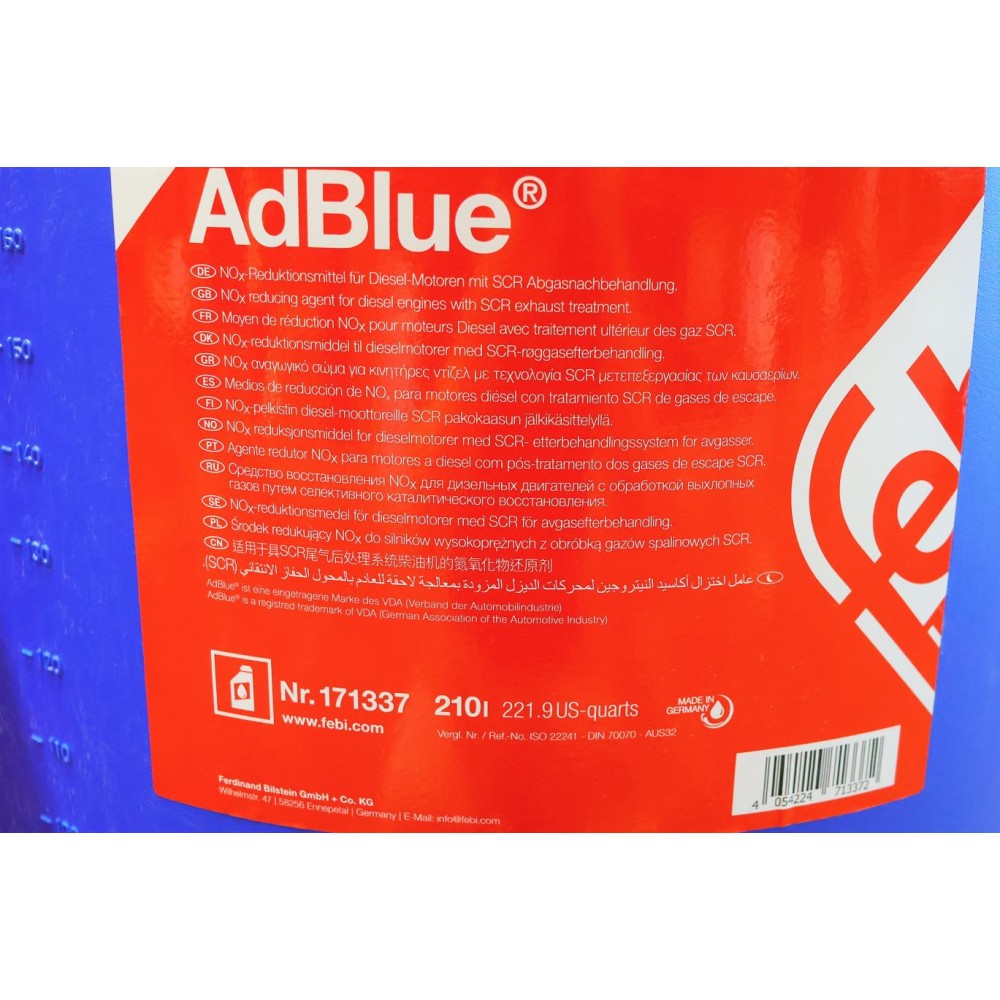 Рідина для нейтралізації відпрацьованих газів AdBlue (сечовина) (210L)