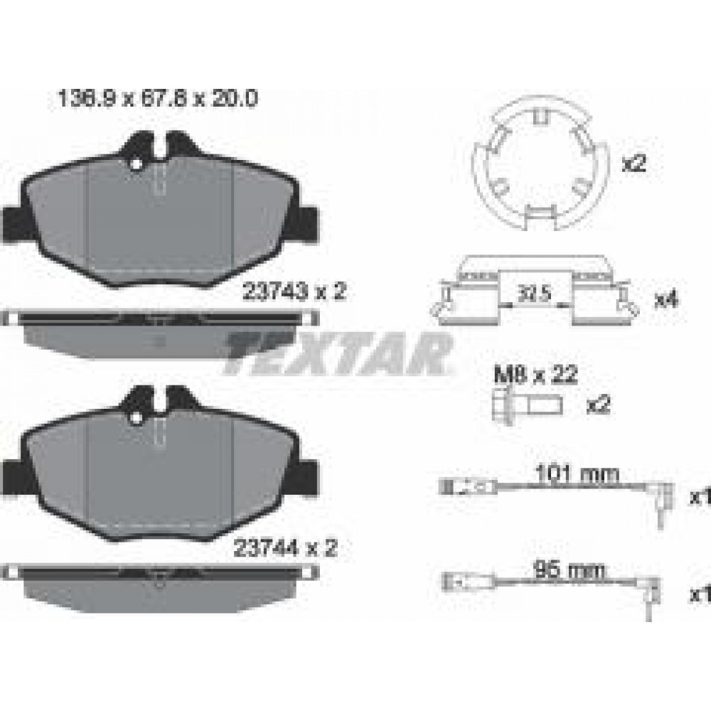 Колодки гальмівні (передні) MB E-class (W211) 02-09 (Bosch) Q+ (з датчиками)