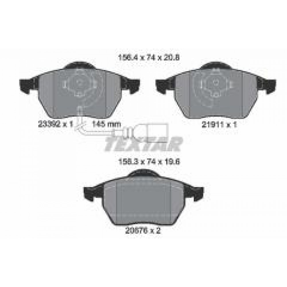 Колодки гальмівні (передні) Audi A3/VW Golf IV -03 (Teves) Q+ (з датчиком)