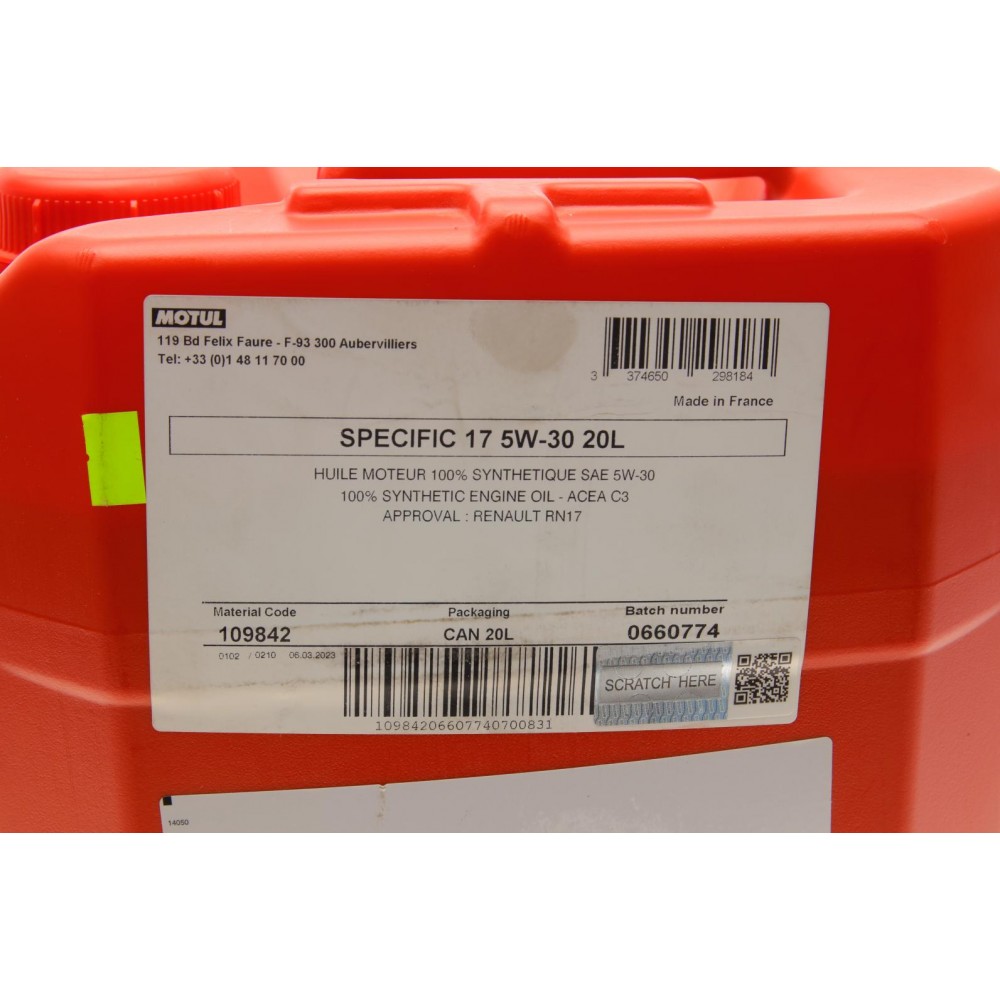 Олива 5W30 Specific 17 (20L) RN 17 (109842) заміна на 5W30 X-clean FE 8100