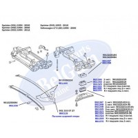 Антискрип MB Sprinter 901-904 (для передньої 2-ох листової ресори)