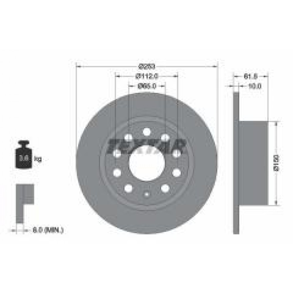 Диск гальмівний (задній) Skoda Octavia III 1.0-2.0 12- (253x10) PRO