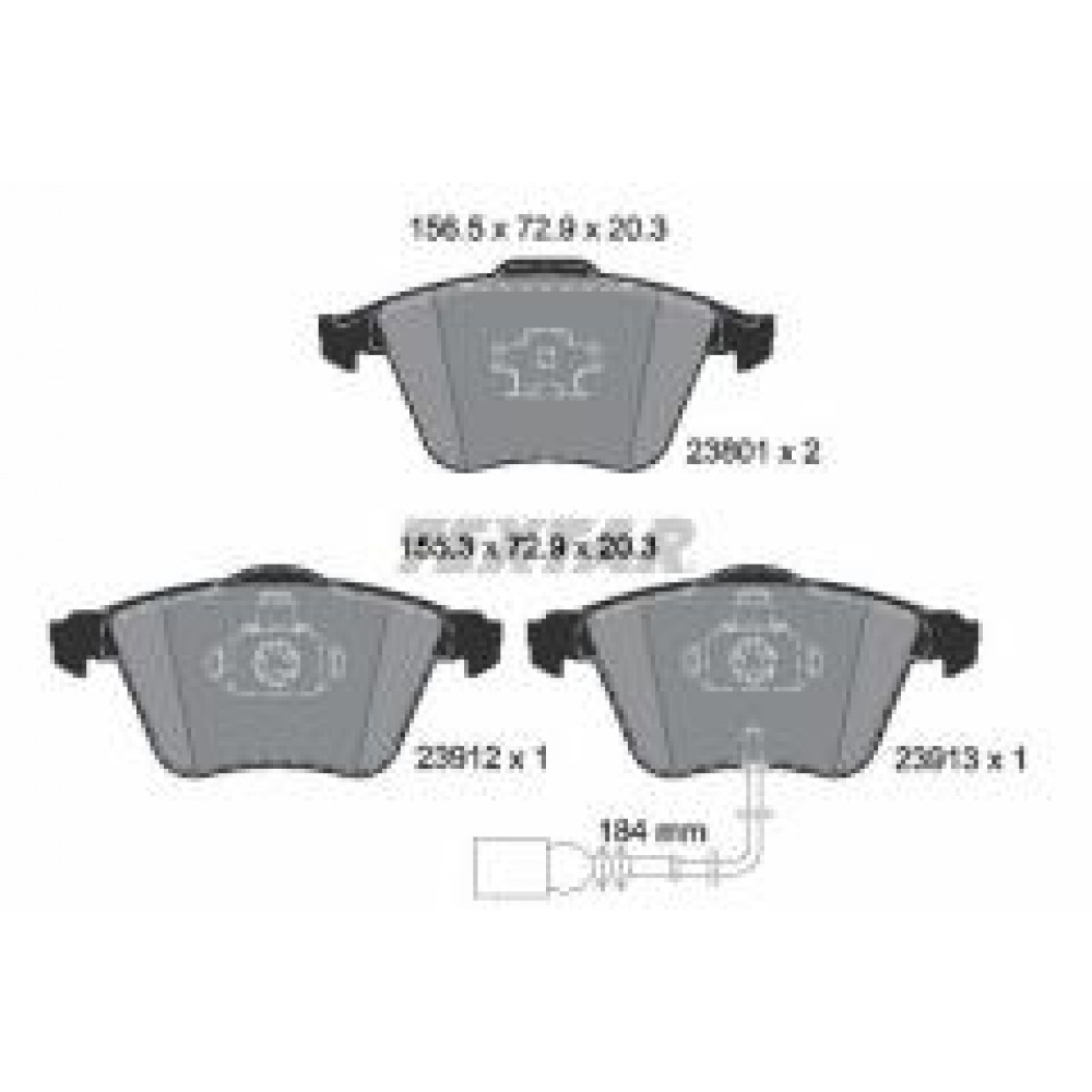 Колодки гальмівні (передні) VW Passat 05-10/Skoda Superb 08-15 (з датчиком) (Ate-Teves) Q+