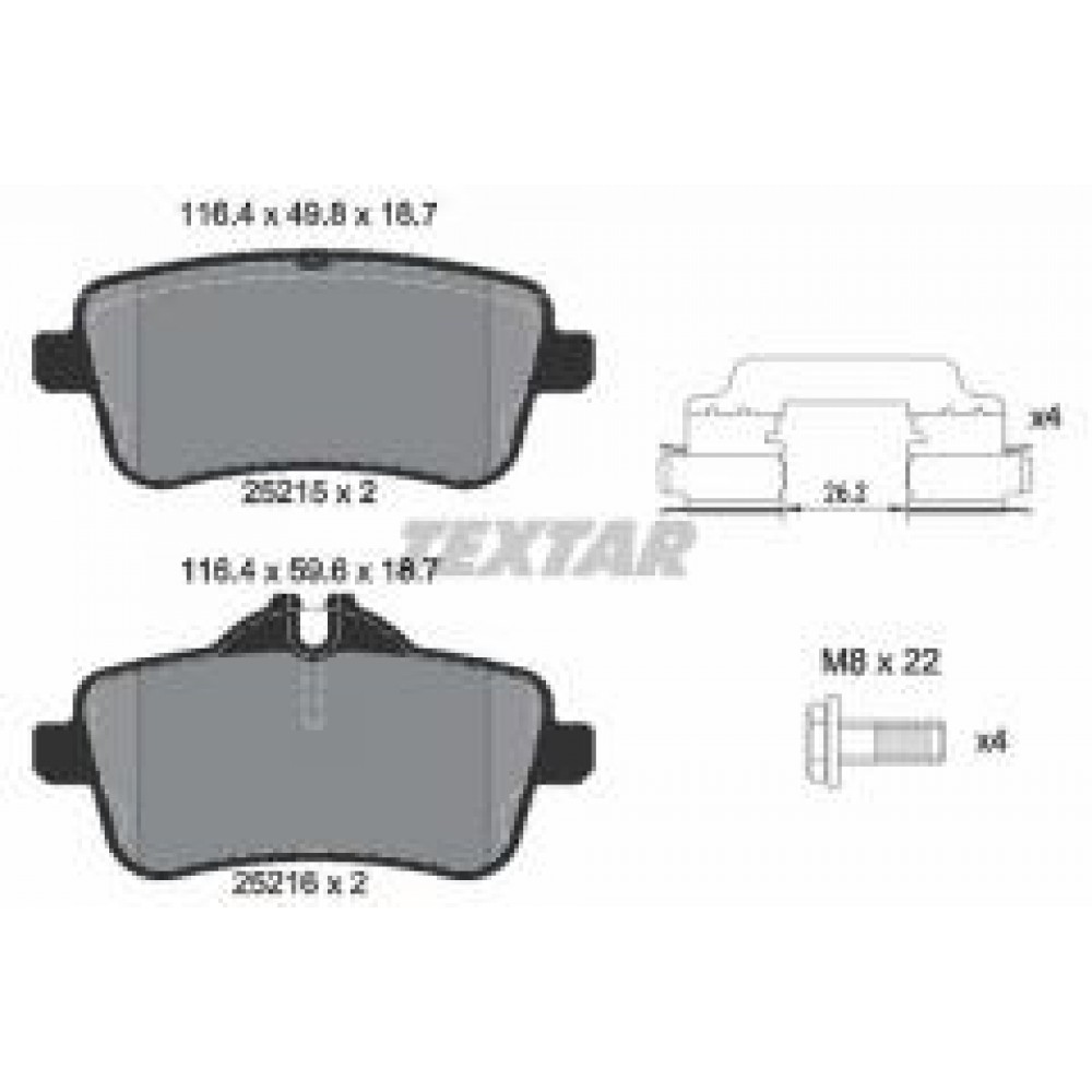 Колодки гальмівні (задні) MB ML-class (W166)/GL-class (X166)/AMG (W176) 2.1D-5.5 11- (TRW) Q+