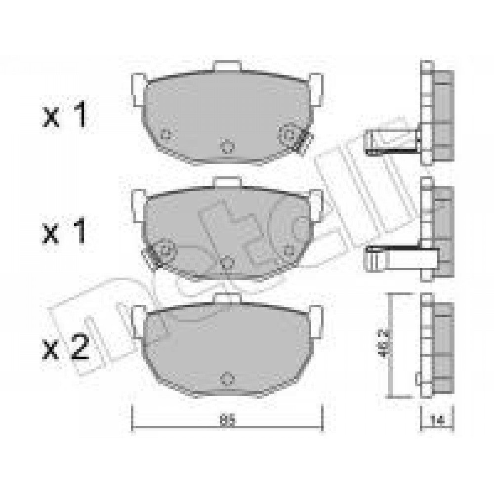 Колодки гальмівні (задні) Hyundai Elantra 00-06/Coupe 96-09/Kia Cerato 04-/Nissan Maxima 88-94