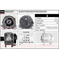 Генератор Audi A3/A4/Skoda Fabia/Octavia/Superb/VW Golf/Passat/T5 1.4-3.2 96-08 (12V/120A)