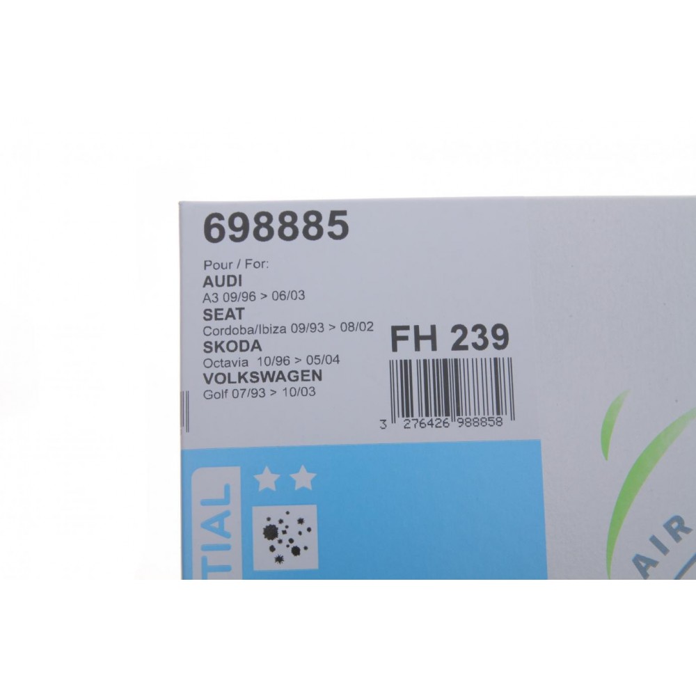 Фільтр салону Skoda Octavia 96-10 (-AC)/SuperB 01-08/VW Caddy 95-04/Passat 00-05/Polo 94-12