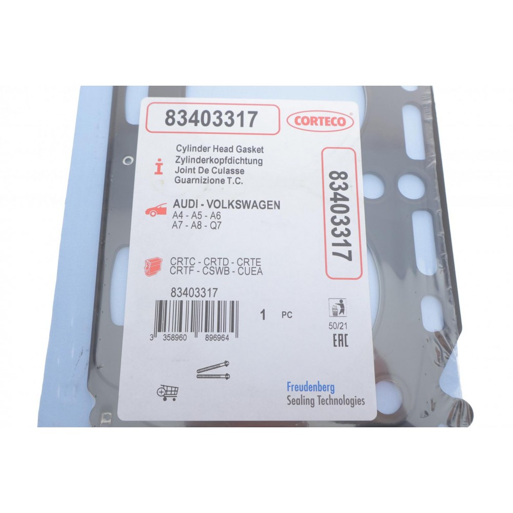Прокладка ГБЦ Audi A4/A6/Q7/VW Touareg 3.0 TDI 14- (1.64mm) (4-6 циліндри) (L)