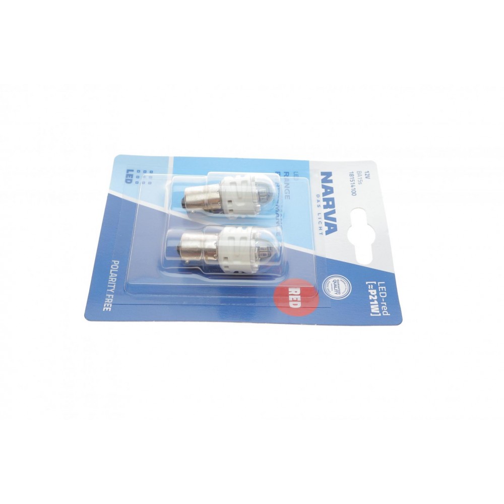 Автолампа P21W 12V 1.73W BA15s LED (червона) (к-кт 2 шт.)