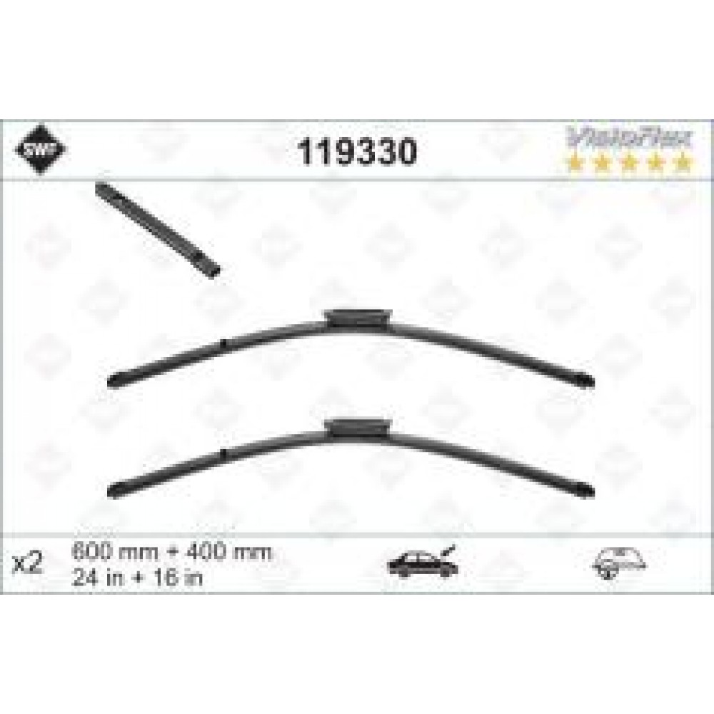 Щітки склоочисника (600/400 мм) Renault Megane III/Citroen DS3