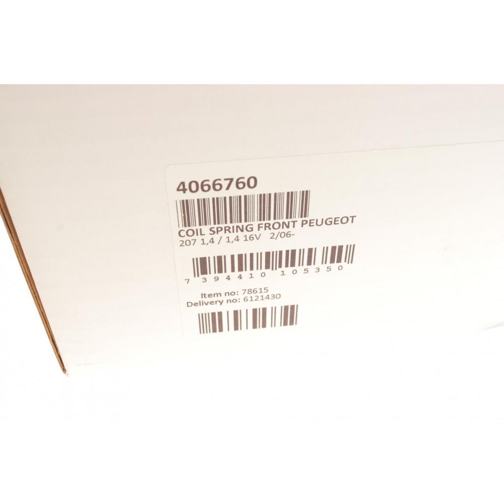 Пружина (передня) Peugeot 207 1.4/1.4 16V 06-13 (накл.зад.часть/универсал) (-AC)
