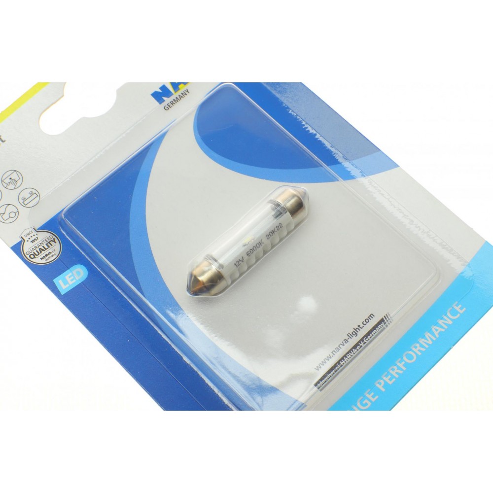 Автолампа 12V 0,6W SV8.5 (9.8x43mm) Festoon (LED) (блістер/1шт)