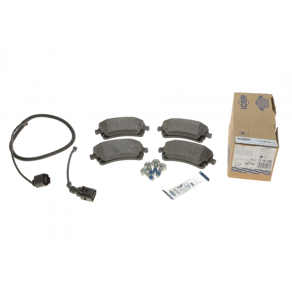 Колодки гальмівні (задні) Audi A4/A6/A8 02-11/VW T5 03-15/T6 15-/Phaeton 02-16 (+датчики)