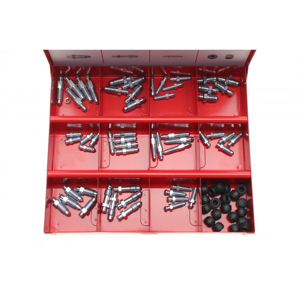 Комплект штуцерів прокачки гальм M6x1-M10x1/7x21.7-11x29.9 +заглушки (75шт.)