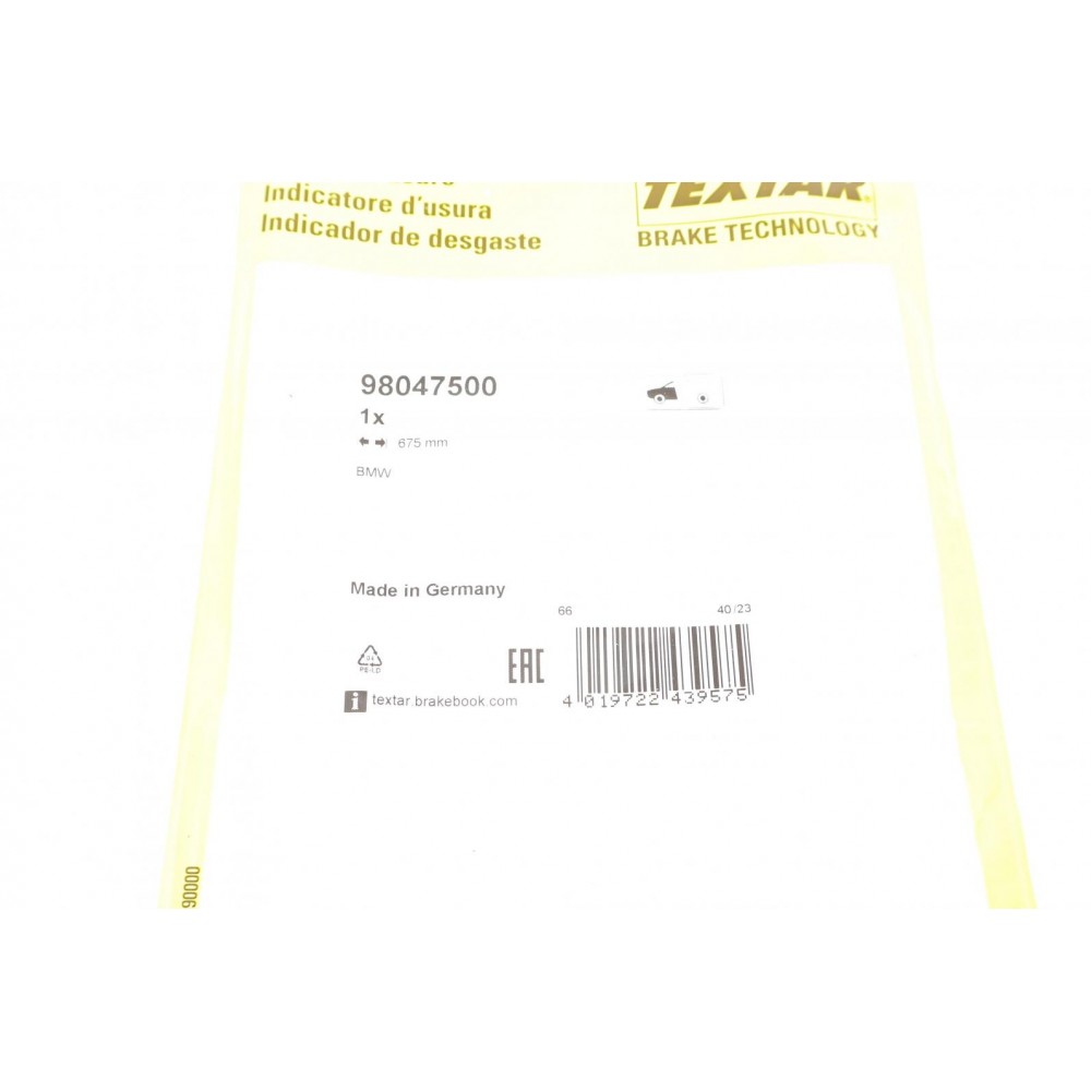 Датчик зносу гальмівних колодок (передніх) BMW 1 (F20)/2 (F22)/3 (F30) 1.6-4.0 10-
