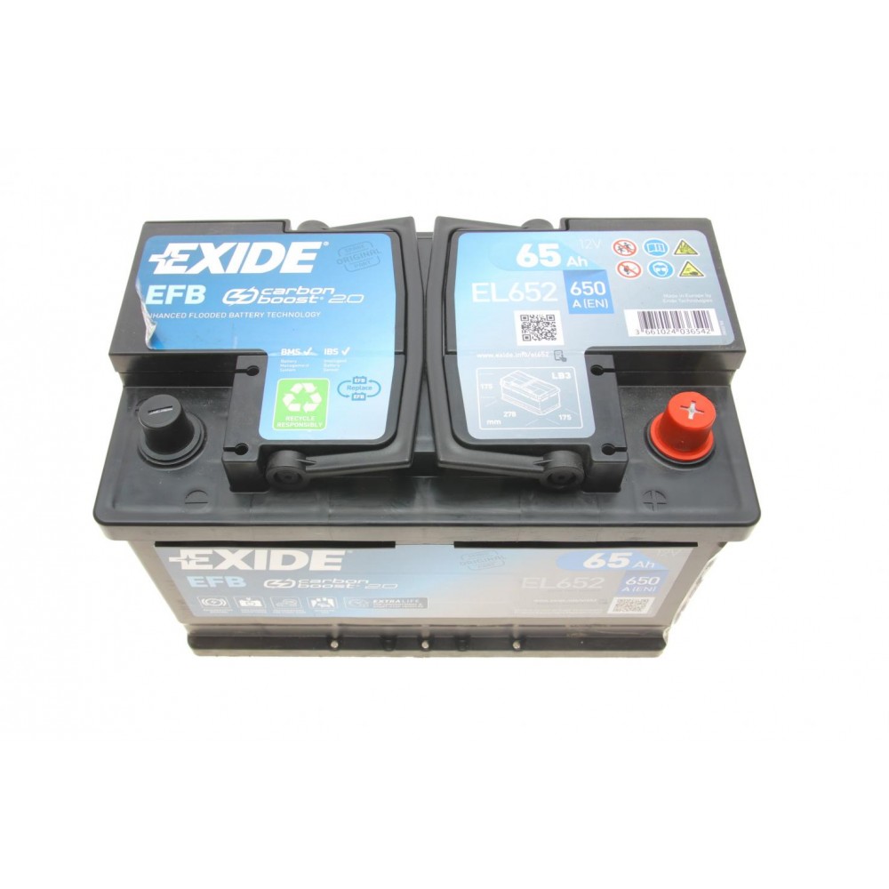Акумуляторна батарея 65Ah/650A (278x175x175/+R/B13) (Start-Stop EFB)