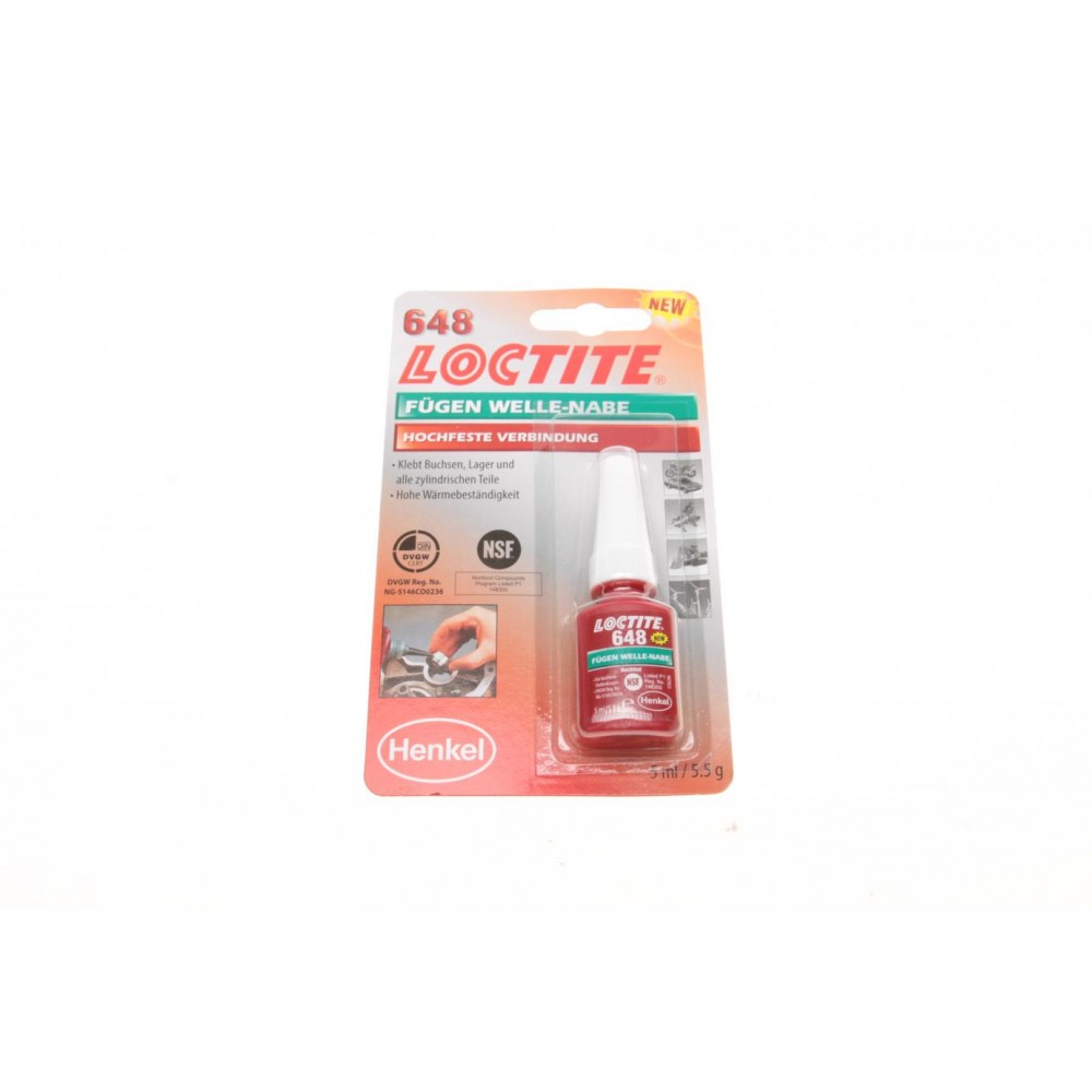 LOCTITE 648, 5ML Фіксатор анаеробний вал-втулковий (зелений) (високої фіксації)(проміжок 0.15)