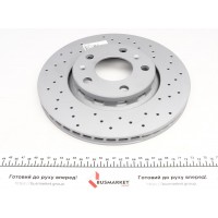 Диск гальмівний (задній) Audi A8 02-10/VW Phaeton 02-16 (280x22) (з покриттям) (з отворами) (вент)