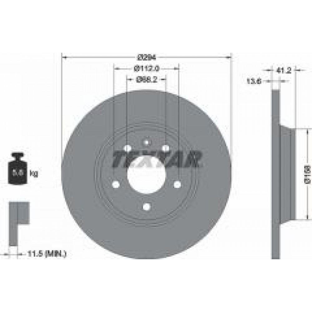 Диск гальмівний (задній) VW T4 90-03 (294x13.6) R16 PRO