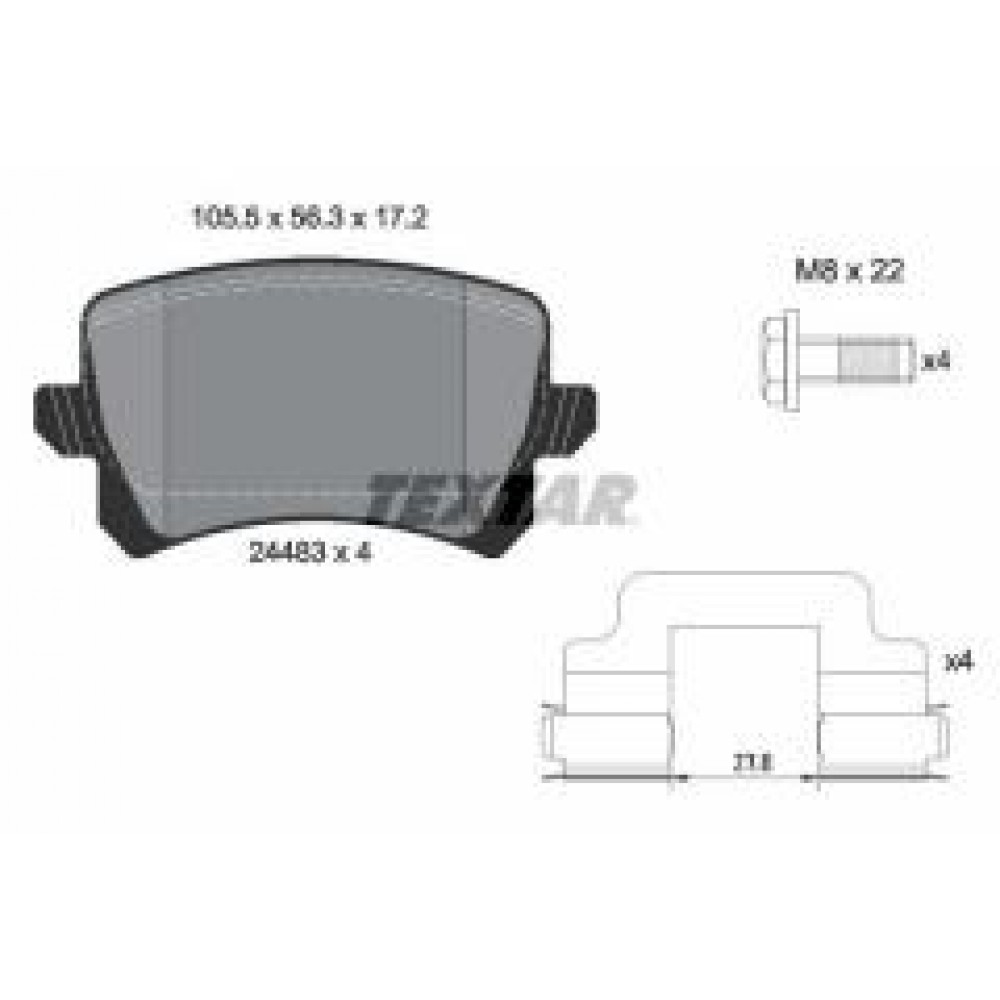 Колодки гальмівні (задні) VW Passat B6-B8 05-16/ CC B6-B7 08-16 (Lucas ) Q+