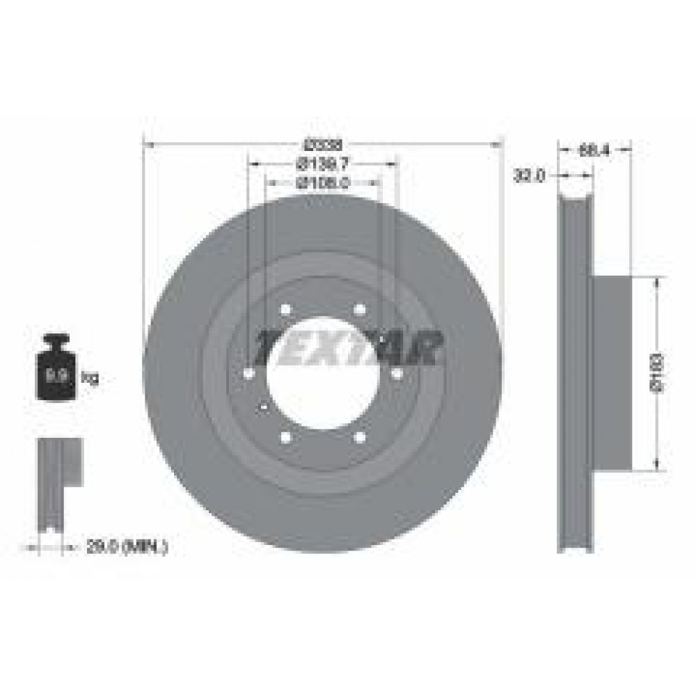 Диск гальмівний (передній) Toyota Land Cruiser 200/ Prado 08- (338x32) PRO