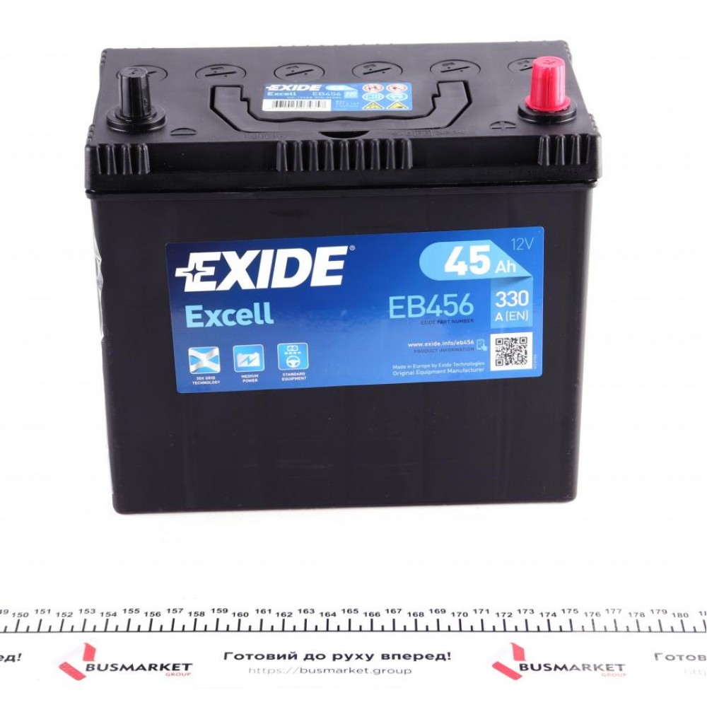 Акумуляторна батарея 45Ah/330A (237x127x227/+R/B00) Excell Азія