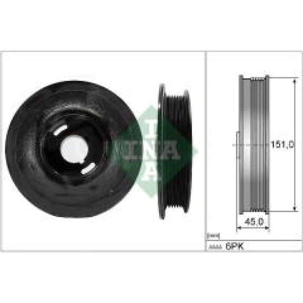 Шків колінвалу Opel Astra G/Vectra B 2.0/2.2 CDTI (6PK)