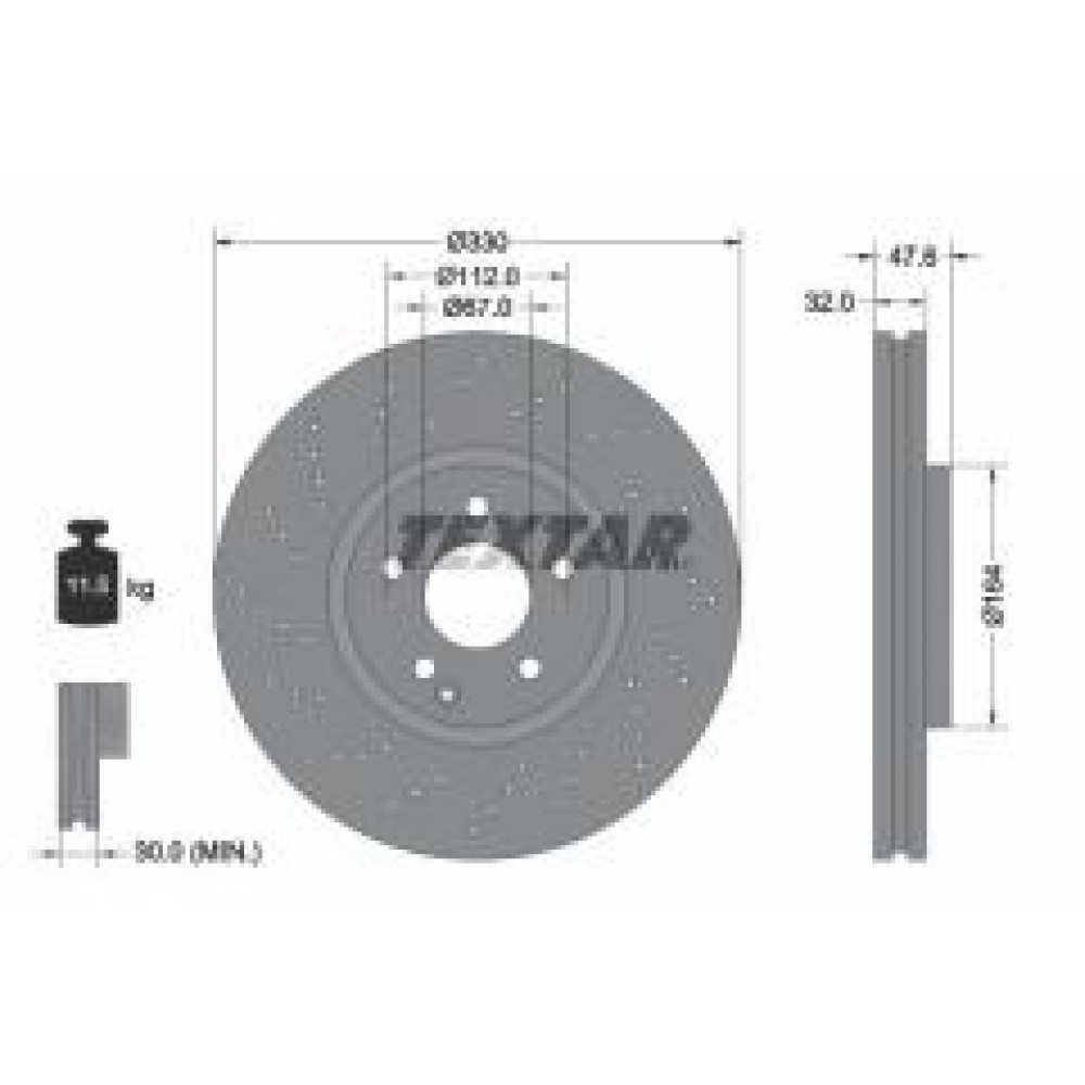 Диск гальмівний (передній) MB E-class (W211/S211) 03-09 (330x32) PRO+
