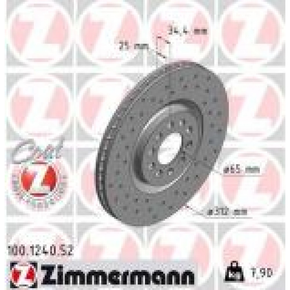 Диск гальмівний (передній) Audi A3 99-/VW Golf IV 97-05/Polo 02-09 (312x25) (з покр)(з отворами(вент)