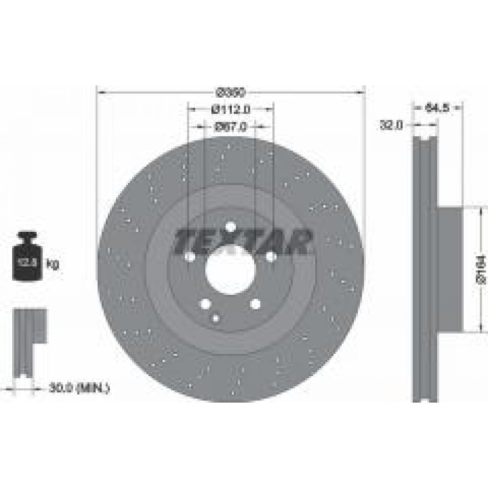 Диск гальмівний (передній) MB S-class (W221)/E-class (W211/W212) 05-13 (350x32) PRO+